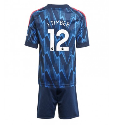 Arsenal Jurrien Timber #12 Replica Away Stadium Kit for Kids 2025-26 Short Sleeve (+ pants)